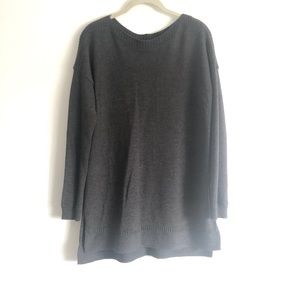 Charcoal grey wide neck sweater
